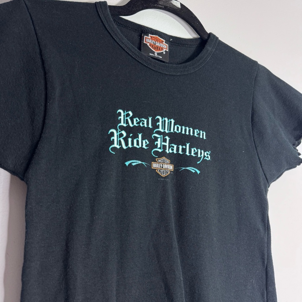 Harley Davidson St Thomas Tee Women Real Women Ride Harleys Crop S - Picture 2 of 5
